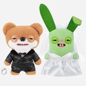 Plush Toy Set with Bear and Bunny